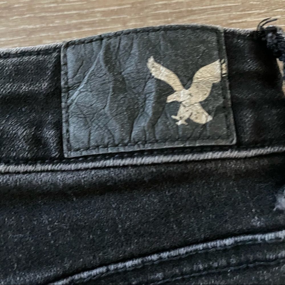 American eagle outfitters black super stretch hi rise shortie - Picture 9 of 11